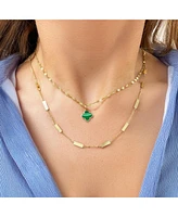 The Lovery Malachite Clover Charm 14K Gold - 10 millimeters