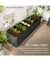 Best Choice Products 8x2x2ft Outdoor Metal Raised Garden Bed, Planter Box for Vegetables, Flowers, Herbs