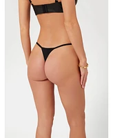 Guess Women's Tania Faux-Leather Thong Panty