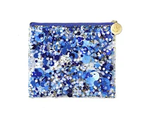 Packed Party Spirit Squad Confetti Everything Pouch, Makeup Bag, Travel Bag,Cosmetic Bag for Women (True Blue)