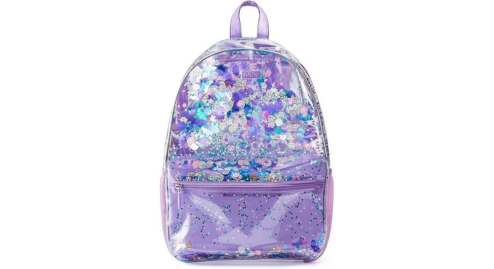 Packed Party Backpack, Women's Fashion Shoulder Knit Book Bag Trendy Unicorn Confetti Look for School, Work, and Travel (Purple