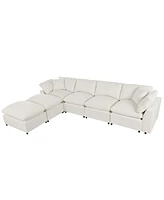 Modern Large U-Shape Sectional Sofa, 2 Chaise with Removable Ottomans for Living Room