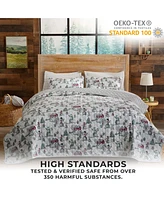 Linery & Co. Holiday Printed Microfiber Quilt Set with Shams