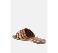 Kivah Handwoven Raffia Slip-On Flats
