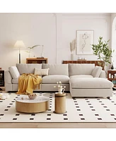 Upholstery Convertible Sectional Sofa, L Shaped Couch with Reversible Chaise