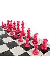 We Games Color Bright Plastic Staunton Tournament Chess Pieces with 3.75 in. King - Half Chess Set of Chess Pieces Only