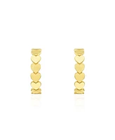 The Lovery Golden Hearts C-Hoop Earrings 14K Gold