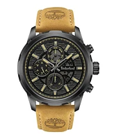 Timberland Men's Dress Sport Tan Genuine Leather Watch, 46mm