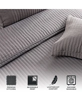 Linery & Co. Detailed Channel Stitch Microfiber Quilt Set With Shams