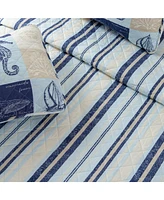 Linery & Co. Seashell Patchwork Microfiber Quilt Set With Shams