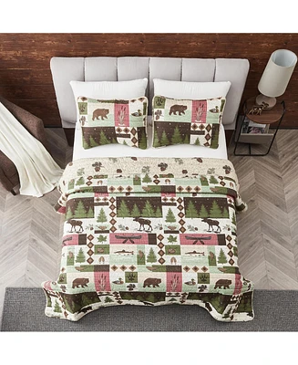 Linery & Co. Wildlife Patchwork Microfiber Quilt Set With Shams