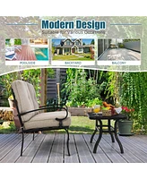 Gymax 2 Piece Outdoor Patio Conversation Sofa Set w/ Cushions & Loveseat & Table Set