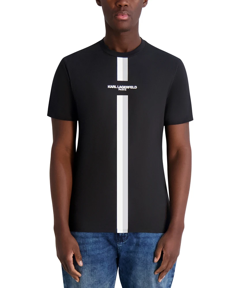 Karl Lagerfeld Paris Men's Racing Stripe Logo T-Shirt