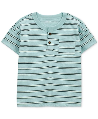Carter's Toddler Boys Striped Slub Jersey Henley T-Shirt