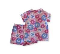 Barbie Toddler Girls Button-Down Shorts Pajama Set
