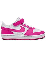 Nike Little Girls Court Borough Low Recraft Fastening Strap Casual Sneakers from Finish Line