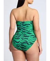 Eloquii Plus Size Green Zebra Stripe Suit
