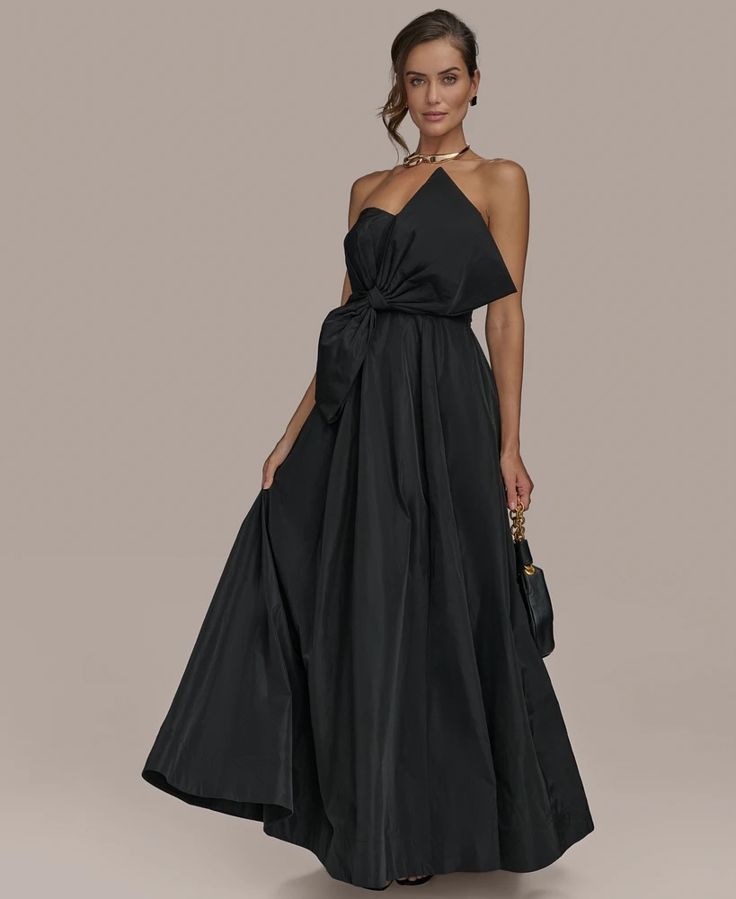Donna Karan New York Women's Strapless Bow-Trim Gown