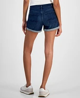 7 For All Mankind Women's Mid-Rise Cuffed Denim Shorts