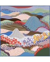 Jessie Zhao New York Double Sided Wool Silk Scarf Of Floral Mountain