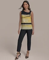 Donna Karan New York Women's Printed U-Wire Top