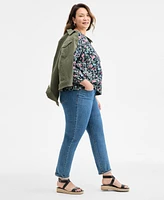 Style & Co Plus Floral-Print Gauze Popover Top, Exclusively at Macy's