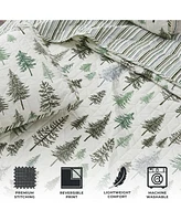 Linery & Co. Rustic Lodge Trees Microfiber Quilt Set With Shams