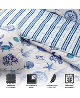 Linery & Co. Nautical Microfiber Quilt Set With Shams