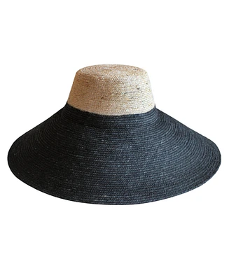 Riri Duo Jute Handwoven Straw Hat In Natural & Black
