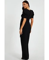 Quiz Women's Puff Sleeve Maxi Dress