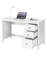 3-Drawer Home Office Study Computer Desk with Spacious Desktop