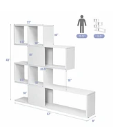 5-Tier Bookshelf Corner Ladder Bookcase with Storage Rack