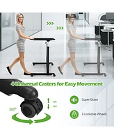 Height Adjustable Computer Desk Sit to Stand Rolling Notebook Table