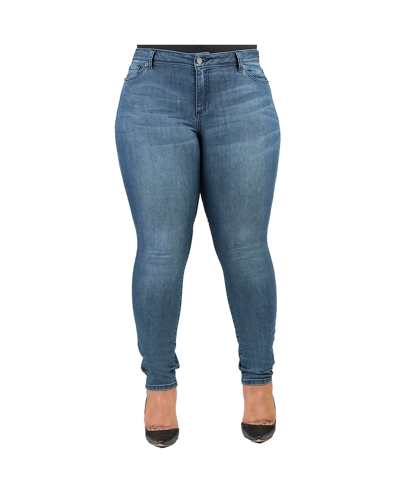 Poetic Justice Plus Curvy-Fit Basic 5 Pockets Skinny Jeans Light