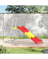 Qaba 6ft Slide for Kids, Metal Freesding Playground Equipment,
