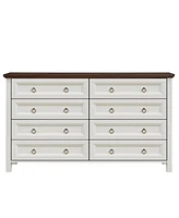 Farmhouse 8 Drawers Dresser Chests for Bedroom, Wood Rustic Tall Chest of Drawers, Dressers Organizer for Bedroom, Living Room, Hallway