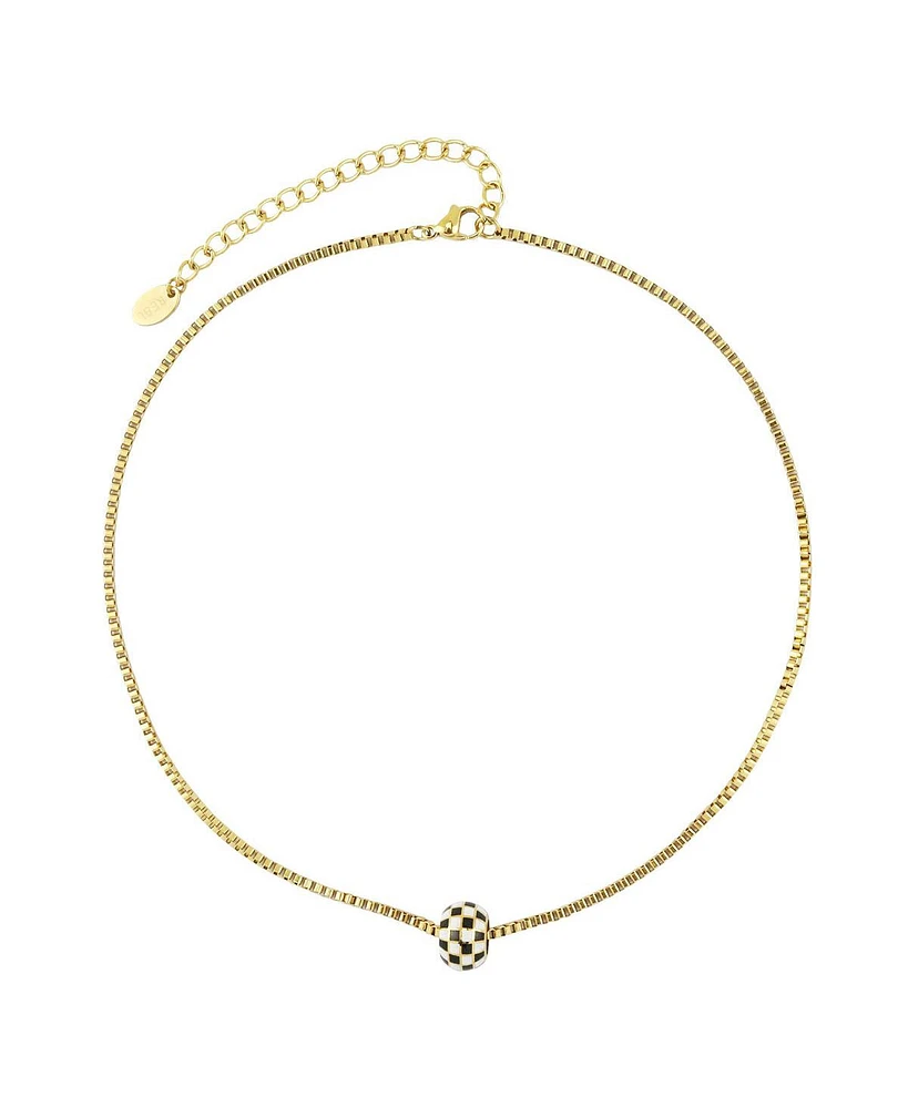 Jen Enamel Checker Necklace