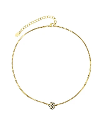 Jen Enamel Checker Necklace