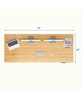 Flexispot E7-commercial W Electric Adjustable Standing Desk, Bamboo Top