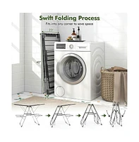 2-Tier Clothes Drying Rack with 33 Drying Rails and Height Adjustable Gullwings