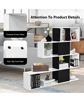 5-Tier Bookshelf Corner Ladder Bookcase with Storage Rack