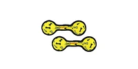 Tuffy Jr 2 Ball Tug Yellow Bone, 2 Pack Durable Squeaky Dog Toy