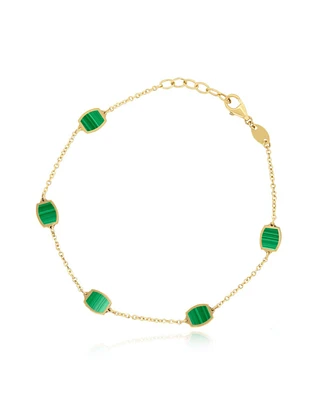 The Lovery Malachite Icon Bracelet 14K Gold