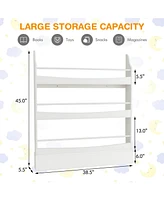 3-Tier Bookshelf with 2 Anti-Tipping Kits for Books and Magazines
