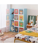 12 Cube Kids Wardrobe Closet with Hanging Section and Doors