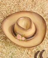 Certified International Rosewood 3-d Cowgirl Hat Chip and Dip Server