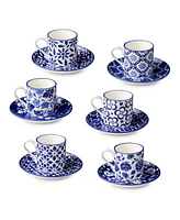 Certified International Madison Espresso Cups and Saucers, Set of 6