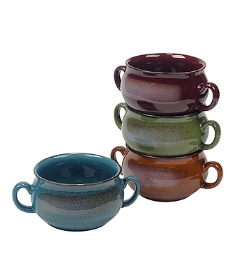 Certified International Reactive Glaze Soup Crocks, Set of 4, Service for 6