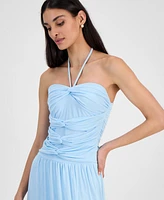 Bar Iii Women's Halter Bandeau Mesh Maxi Dress, Exclusively at Macy's