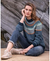 Celtic & Co. Women's Statement Stripe Donegal Wool Sweater